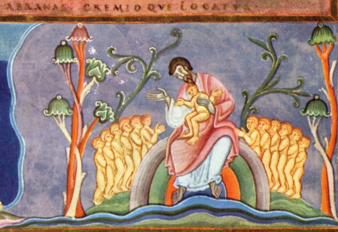 Podobenství o Lazarovi a boháči, Lazar v lůně Abrahámově, Codex Aureus Epternacensis