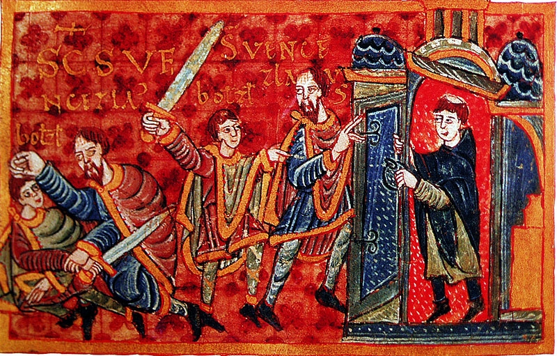 Vražda svatého Václava, středověká iluminace