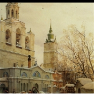 Jaroslavl, před chrámem, M. J. Villie, 1880