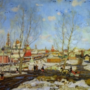 Trojicko-sergijevská lávra na jaře, K. F. Juon, 1910