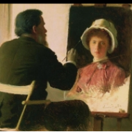 Kramskoj maluje svou dceru Sofii, 1884