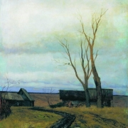 Podzim, cesta ve vesnici (1877)