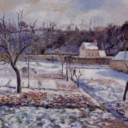 LHermitage, Pontoise, sníh (1874)