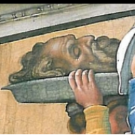Vlastní portrét v hlavě Holoferna na stěnách Sixtinské kaple