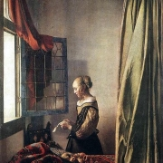 Čtenářka u otevřeného okna