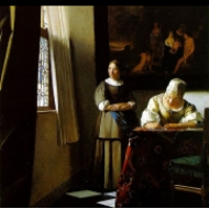 Dáma s dopisem a služkou