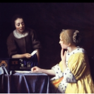 Dáma se služkou a s dopisem