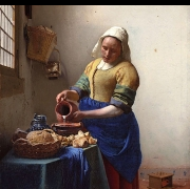 Děvečka se džbánem mléka