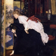 Mladé ženy si prohlížejí japonský exponát