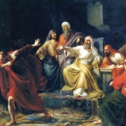 Jidáš Iškariotský zahazuje třicet stříbrných (1858)