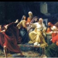 Jidáš Iškariotský zahazuje třicet stříbrných (1858)