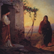 Marie, sestra Lazarova potkává Krista u domu (1864)