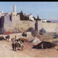 Jeruzalém ze západní strany. Jafská brána a citadela. (1882)