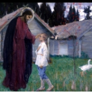 Kristus žehná chlapci Bartoloměji