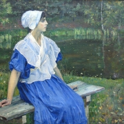 Dívka u rybníka