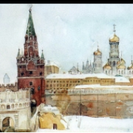 Pohled na Kreml v zimě