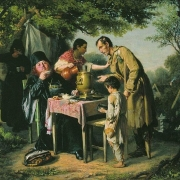 Čajový dýchánek v Mytiščích u Moskvy