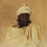 Portrét příslušníka skupiny Bhílů, Indie