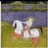 Maharádža Sardar Singh na koni