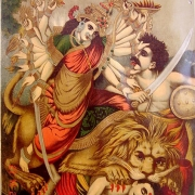Bohyně Durga jako Mahíšasúra