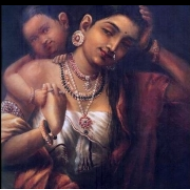Jašóda a Krišna, z ilustrací k eposu Mahabhárata