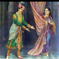 Kíčaka a Sajrandrí, z ilustrací k eposu Mahabhárata