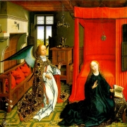 Zvěstování, střední část triptychu