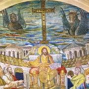 Kristus s apoštoly, sv. Prudenzianou a sv. Praxedou (poč. 5. století)