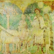 Scéna s Přemyslem oráčem z rotundy sv. Kateřiny ve Znojmě (asi 1134)