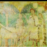 Scéna s Přemyslem oráčem z rotundy sv. Kateřiny ve Znojmě (asi 1134)