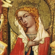 Zvěstování Panny Marie (před rokem 1350), detail, Panna Marie