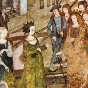 Nástěnné malby ve Smíškovské kapli - Setkání královny ze Sáby s Šalamounem (1485-1492)
