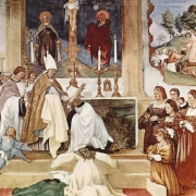 Svatá Klára, freska z Oratori Suardi v Trescore
