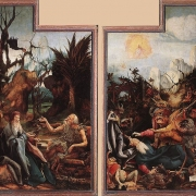 Část isenheimského oltáře - pokušení sv. Antonína