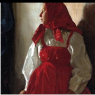 Dívka s červeným šátkem