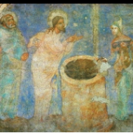 Kristus se Samaritánkou u studny (kolem roku 1360)