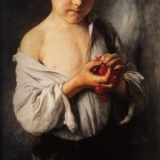 Chlapec s třešněmi