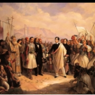 Uvítání lorda Byrona v Missolonghi