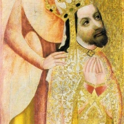 Votivní obraz Jana Očka z Vlašimi (kolem roku 1371), výřez s postavou císaře Karla IV.