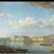 Pohled na nábřeží od Petropavlovské pevnosti (1794)