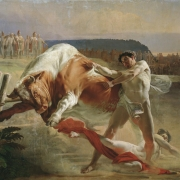 Bohatýr Jan Usmovec krotí býka