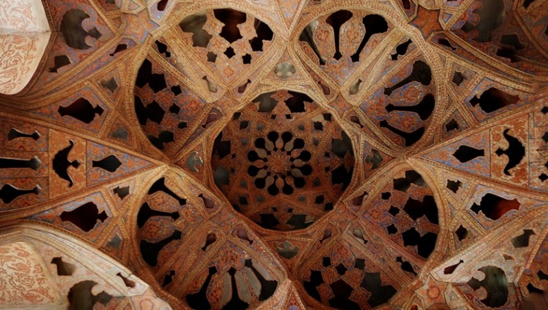 Isfahán, Írán, dekorace interiéru mešity 5