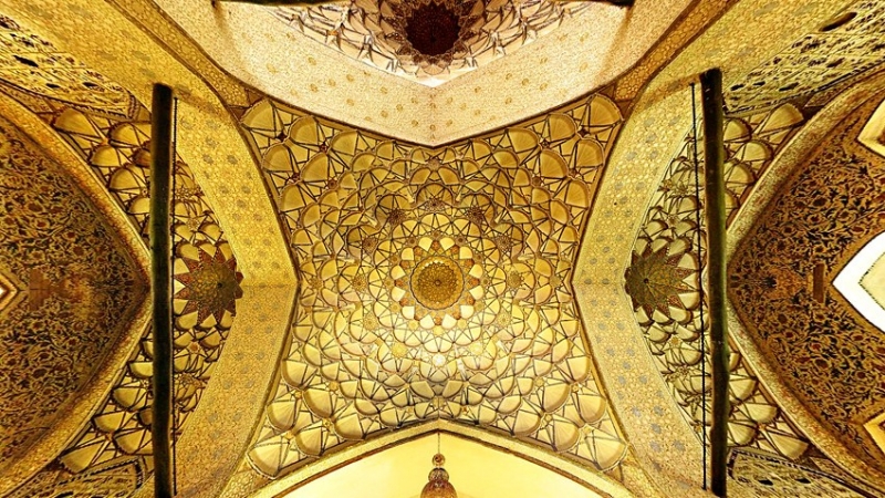 Isfahán, Írán, dekorace interiéru mešity 10