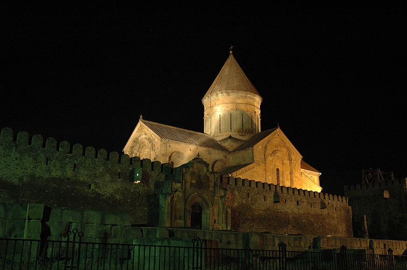 Mccheta, katedrála Sveticchoveli, noční snímek