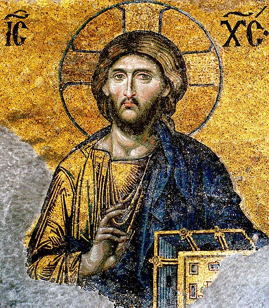 Hagia Sofia, mozaiková výzdoba, Deésis (13. století), detail Krista