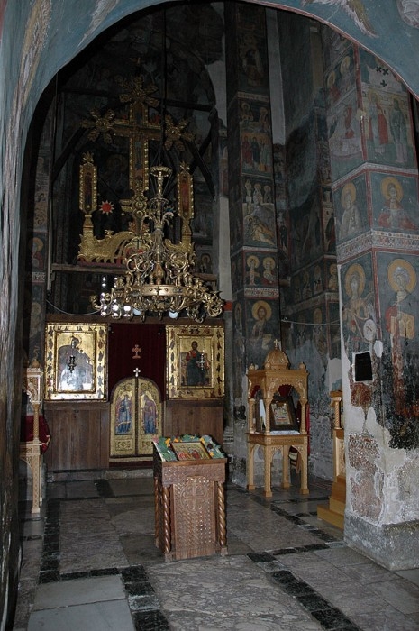 Chrám Zesnutí přesvaté Bohorodičky, klášter Gračanica, Srbsko, interiér