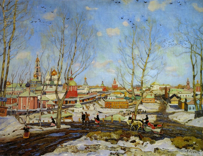 Trojicko-sergijevská lávra na jaře, K. F. Juon, 1910