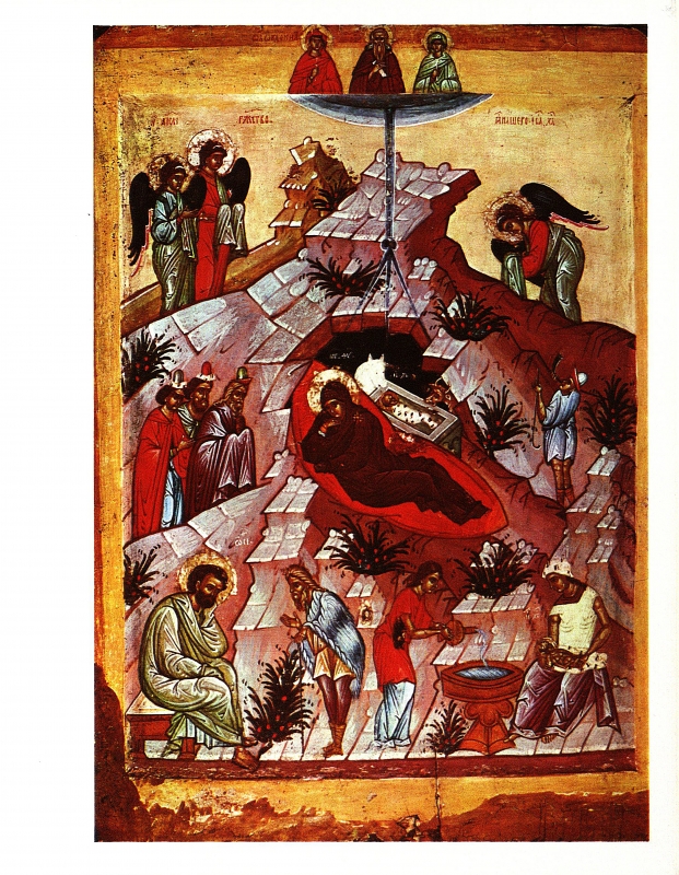 Narození Kristovo, ikona, počátek 15. století.