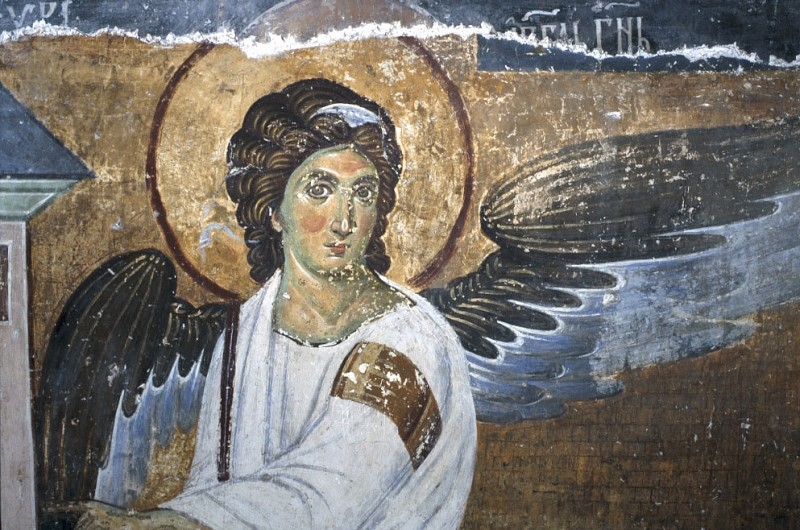 Bílý anděl, freska, klášter Mileševo, 13. století
