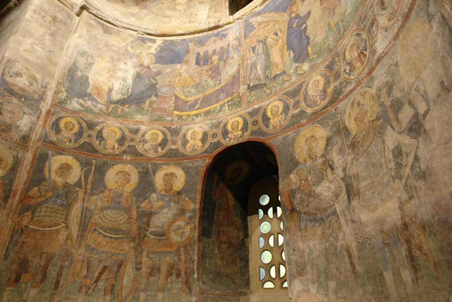Fresková výzdoba apsidy, klášter Ravanica, 14. století